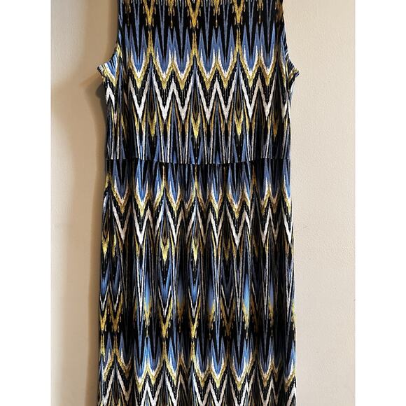 J Jill Wearever Collection Dress Size Small Tank Chevron Midi Sleeveless - Picture 8 of 12